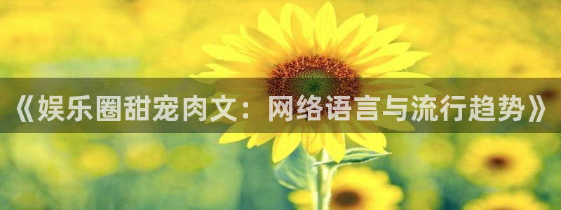 壹号官网app下载安装：《娱乐圈甜宠肉文：网络语言与流行趋势》